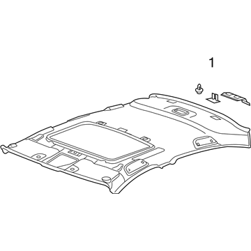 Honda 83200-T2F-A51ZB Lining Assy., Roof *NH836L* (Sunroof) (WISTERIA LIGHT GRAY)