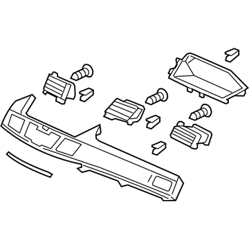 Honda 77246-TK8-A91ZB Panel Set, Center *NH167L* (Non Navigation) (GRAPHITE BLACK)