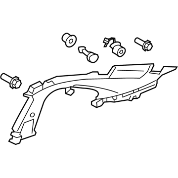 Honda 84180-SVA-A11ZD Garnish Assy., L. Quarter Pillar *NH686L* (QP LIGHT WARM GRAY)