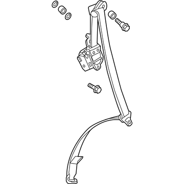 Honda 04824-T0A-A00ZC Outer Set, Right Rear Seat Belt (Graphite Black)