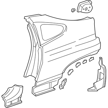 Honda 63700-S3Y-A90ZZ Panel, L. RR. Fender (DOT)