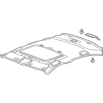 Honda 83200-T3L-A71ZA Lining Assy., Roof *NH167L* (Sunroof) (GRAPHITE BLACK)