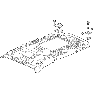 Honda 83200-T5R-A21ZA Lining Assy., Roof *NH882L* (Sunroof) (PLATINUM GRAY)