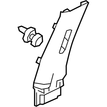 Honda 84111-TG7-A01ZB Garnish Assy., R. Center Pillar (Upper) *NH836L* (WISTERIA LIGHT GRAY)