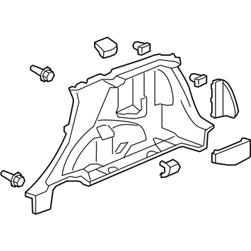 Honda 84601-SLN-A01ZA Lining Assy., R. Trunk Side *NH167L* (GRAPHITE BLACK)