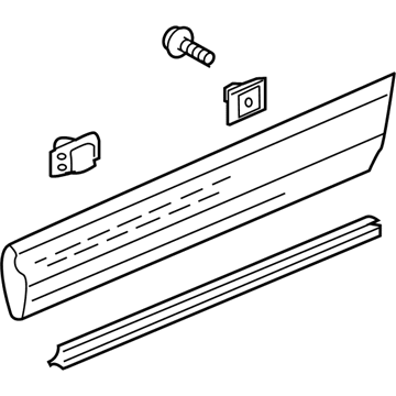 Honda 75313-TP6-A51 Garnish Assy., R. RR. Door (Lower)