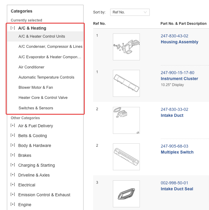 What if the parts listed in this page do not have the part I need?